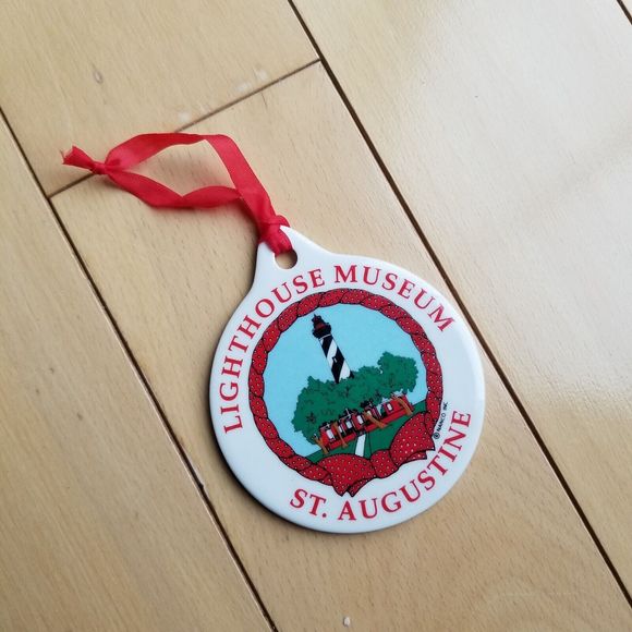 ST. AUGUSTINE Lighthouse Museum Christmas Ornament 2.75" Ceramic Nanco Inc. - Picture 3 of 6